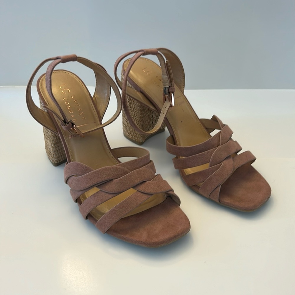 Lauren Conrad dusty rose heeled sandals